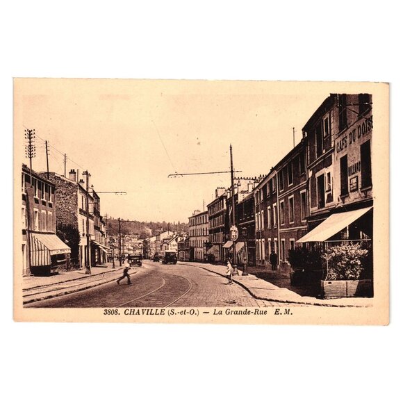 Chaville S Et O La Grande Rue Postcard Vintage French Street Scene 3808 E M - Picture 1 of 2